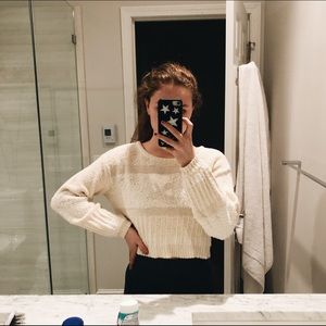 Pacsun // Cropped Cream Sweater
